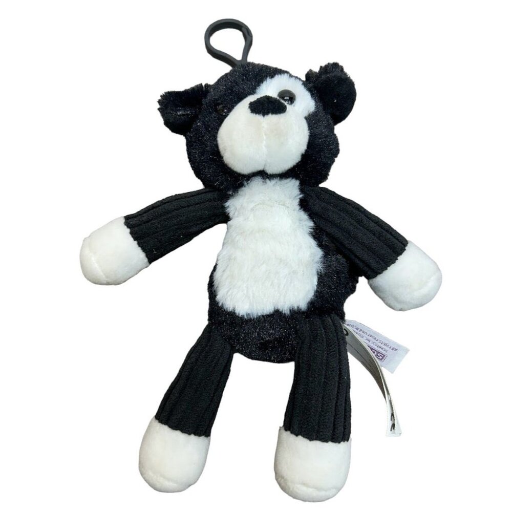 Scentsy Buddy Clip Haddie the Collie Black White Puppy‎ Dog Keychain